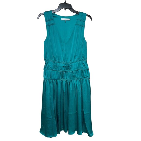 Trina Turk Islander Shirred A-Line Dress in Viridian Size 6 - Picture 5 of 12